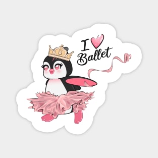 Penguin Ballerina - I Love Ballet Magnet