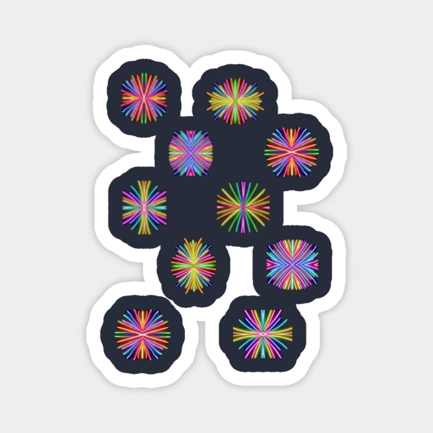 Stylized Digital Fireworks Magnet by Amanda1775