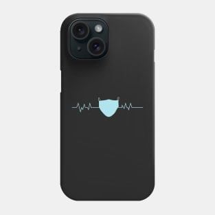 wear a  mask with ekg line Phone Case