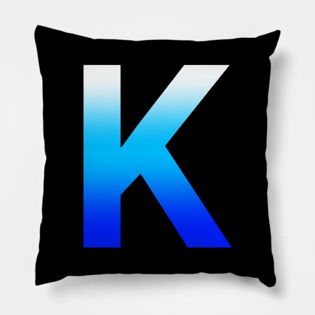 Blue Letter K Pillow by JennaBunnies