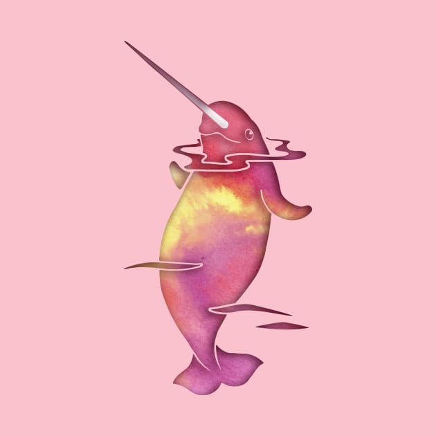 Peach Sea Narwhal by ferinefire