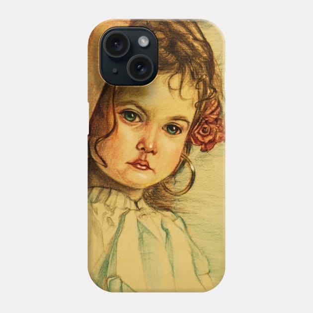 Sad little girl Phone Case by Artofokan