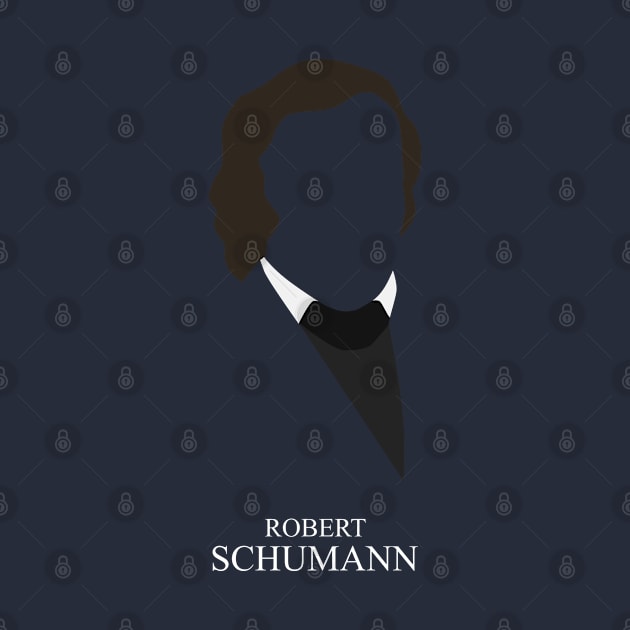 Robert Schumann - Minimalist Portrait by Wahyu Aji Sadewa