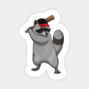 Racoon Baseball Baseball bat Magnet