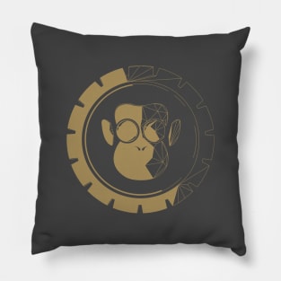 Doctor Bonobo Low-Poly (golden) Pillow