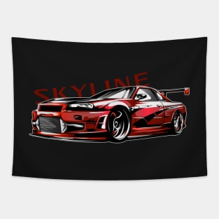 skyline R34 Tapestry