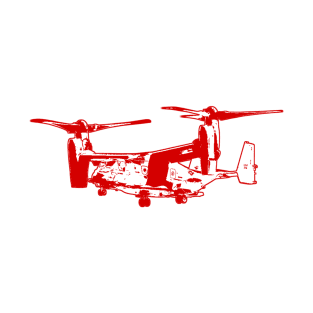 Bell Boeing V-22 Osprey - Red Design T-Shirt