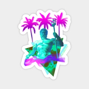 Greek Statue Poseidon Vaporwave Aesthetic Magnet