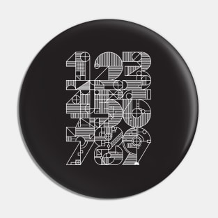 Geo Numbers black Pin