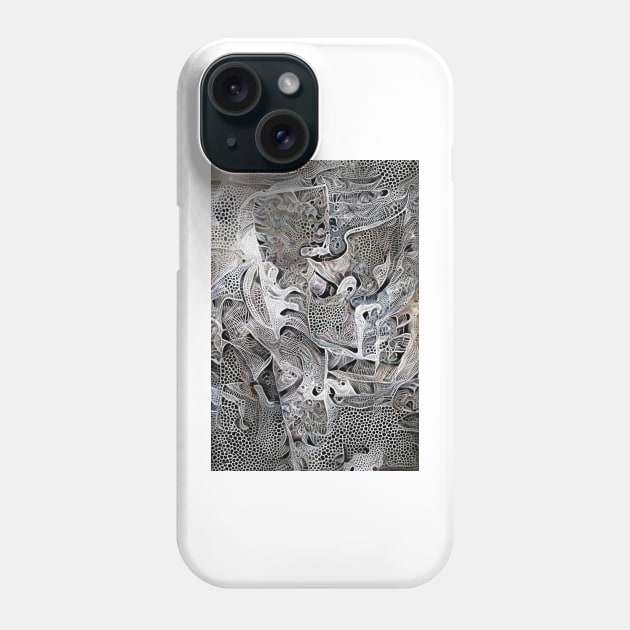 Black and White Fractals Phone Case by Dturner29