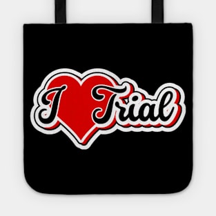 I LOVE TRIAL - trialbike moto heart cycling sport valentine's day Tote