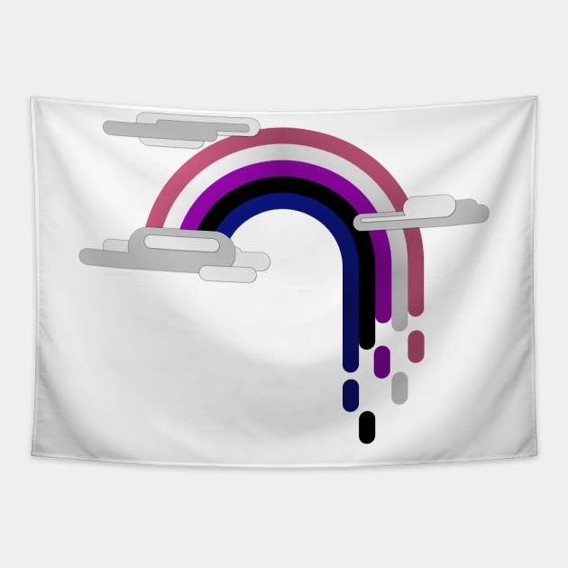 Gender Fluid Pride Flag Minimalist Drip Rainbow Design Tapestry by LiveLoudGraphics