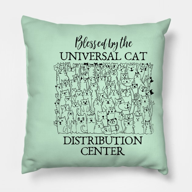 Universal Cat Distribution Center Pillow by yaywow