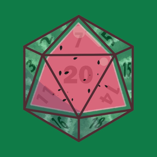 Fruit Dice, D20 watermelon variant by Pawgyle