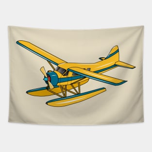 Seaplane cartoon illustration Tapestry