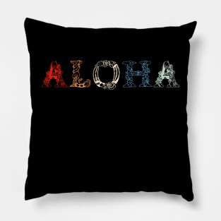 Aloha Flowers Hawaiian Funny vintage Hawaii Beach Pillow