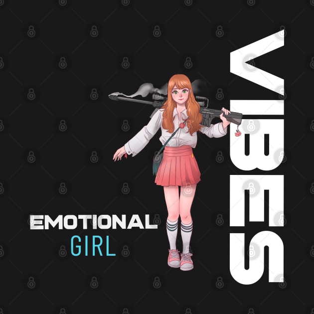 Emotional Girl Vibes T-shirt, girl vibes sticker, girly cute anime designs for all ages, girl gift idea, emotions, girl power, women gift by AbsurdStore