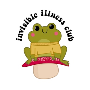 Invisible Illness Club - Cute Frog Mushroom Sticker T-Shirt