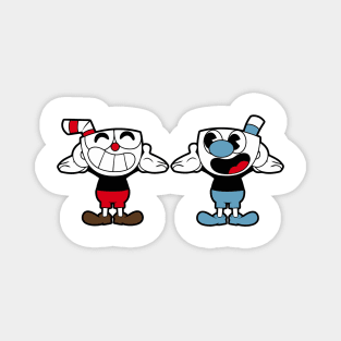 Happy Cuphead and Mugman Magnet