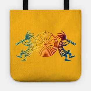 Kokopelli Duo With Man In The Maze Symbol 1 Tote