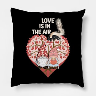 Anti-Valentines Love Is In The Air Skunk & Gnomes Pillow