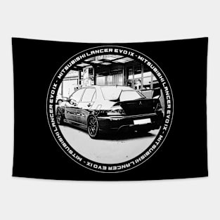 MITSUBISHI LANCER EVO IX Black 'N White 4 (Black Version) Tapestry