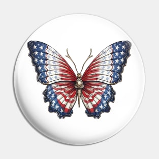 4th f July Butterfly Pin