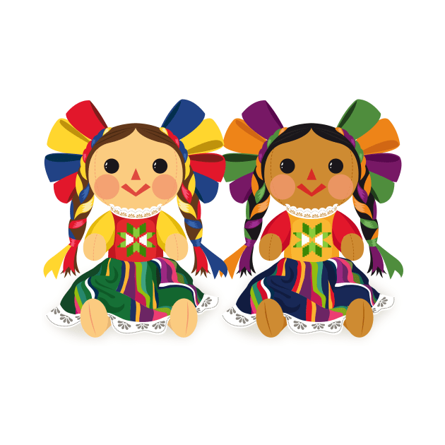 Mexican María Dolls. Mexican Otomi Dolls. Traditional Mexican Rag Dolls by Akbaly