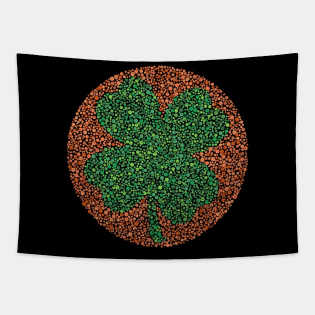 Color Blind Test Shamrock Tapestry by Roufxis