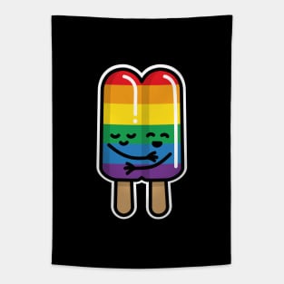 Lesbian Gay couple popsicle Rainbow flag LGBT love Tapestry