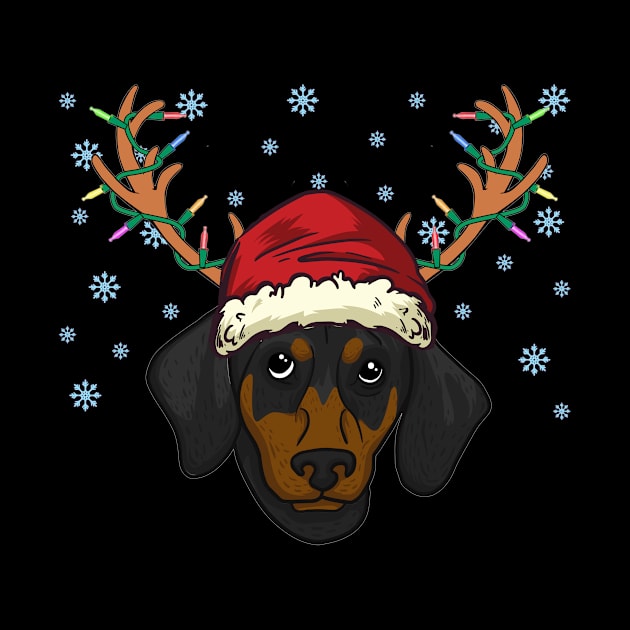 Christmas Dachshund reindeer dog by MGO Design