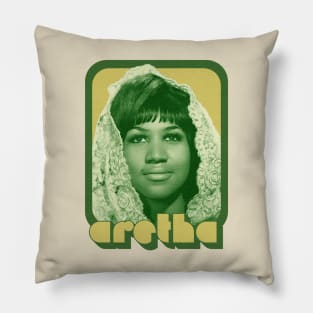 Aretha Franklin / Original 70s Style Retro Design Pillow