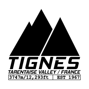 Tignes France Ski Resort Tarentaise Valley Skiing T-Shirt