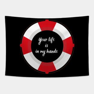 Your life in my hands vintage lifeguard T-shirt Tapestry