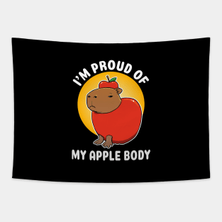 I'm proud of my apple body Capybara cartoon Tapestry