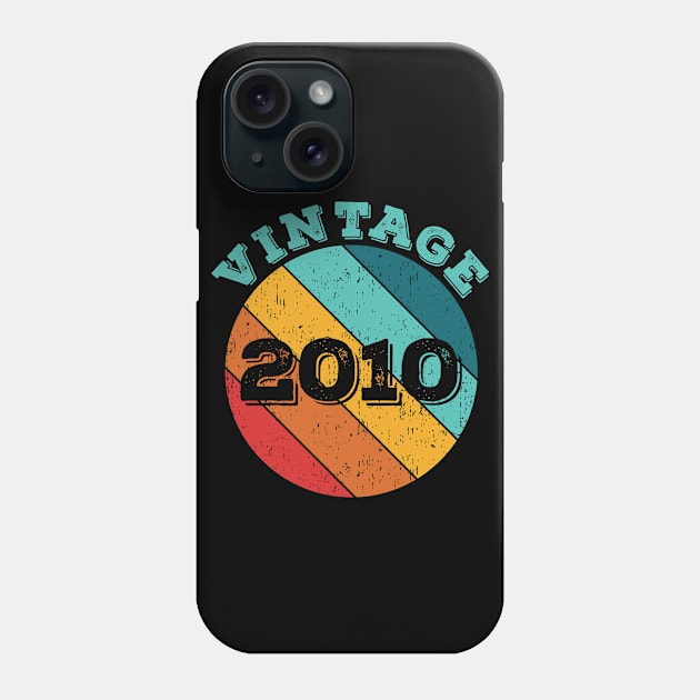 2010 Vintage Shirt, Birthday Gift Tee. Retro Style T-Shirt Phone Case by LittleBoxOfLyrics