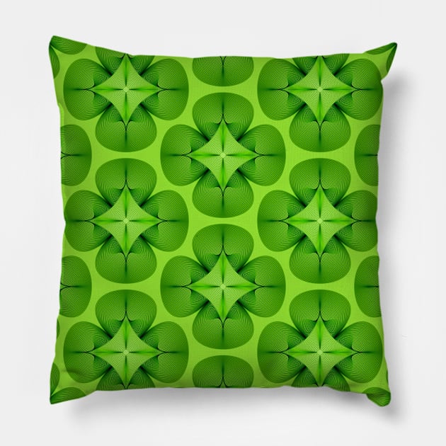 Lucky Clover pattern 01 Pillow by Slanapotam