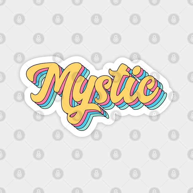 Mystic Retro Yellow Script Magnet by modeoftravel