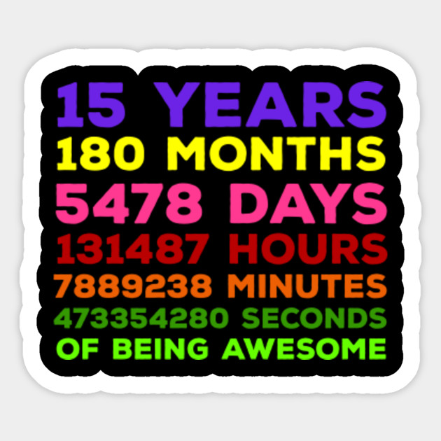 Vintage Retro 15 Years Old 15th Birthday Birthday Sticker Teepublic