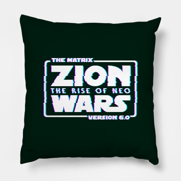 Zion Wars Glitch Pillow by TigerHawk