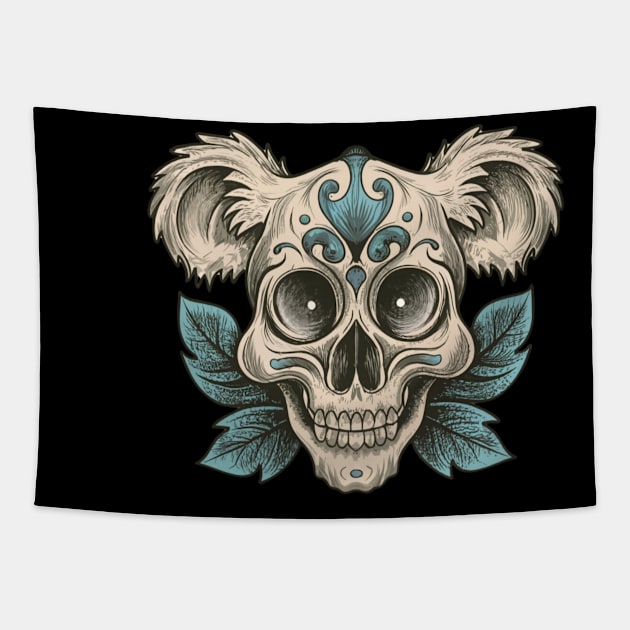 Traditional Koala Skull tattoo Tapestry by Goku Creations