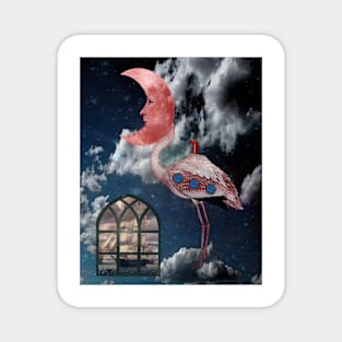 Flamingo Moon Magnet