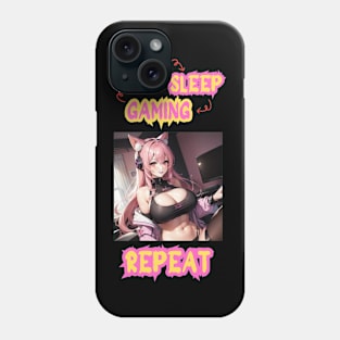 Eat Sleep Gaming Repeat Anime Girl Phone Case