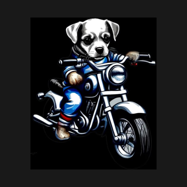 BIKER PUPPY by Micks Prints