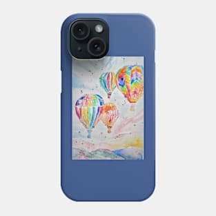 Hot Air Balloons Watercolor Painting Phone Case