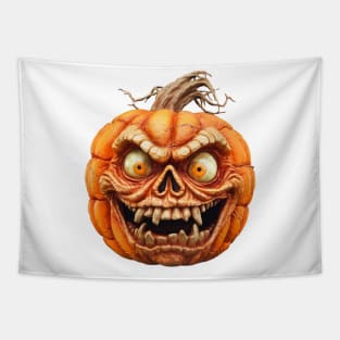 Zombie-Inspired Jack O' Lantern Design: Funny Halloween Tapestry