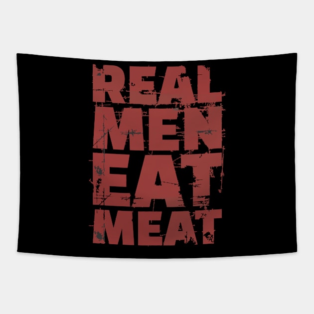 Real Men Eat Meat - BBQ Tapestry by Vector-Artist