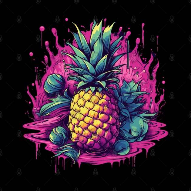 Juicy Pineapple Fruit Summer Splash by Nightarcade