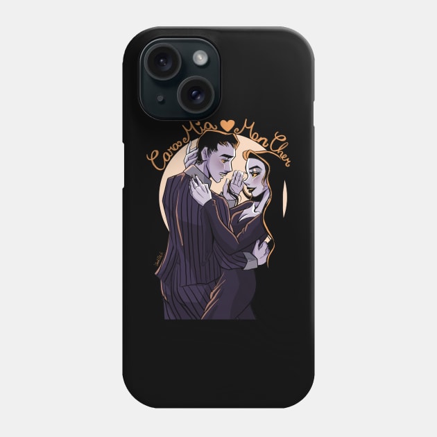 Morticia and Gomez Phone Case by Sarah D’ Art