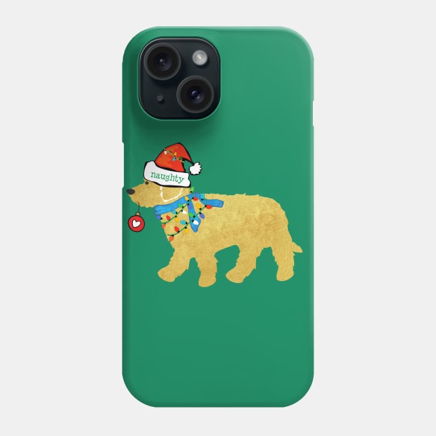 Christmas Goldendoodle Naughty Dog Phone Case by EMR_Designs